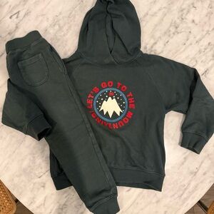 Bonton Kids Matching Set - Dark Green with Red and White Accents